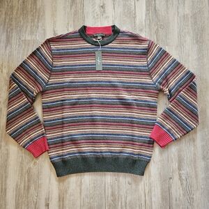 NWT Ermenegildo Zegna Rainbow Crewneck Sweater 100 Wool Made It Italy Medium